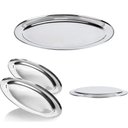 Ver imagem 3 de Bandeja Travessa Oval Rasa Inox Servir Porções Batata 30 Cm