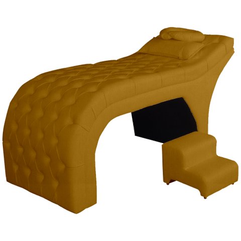 Maca Capitonê Estofada para Salão de Beleza Extensão de Cílios Estética - Sv Decor:mostarda