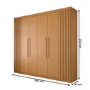 Ver imagem 4 de Guarda-roupa Casal Rúbeo 6 Portas 3 Gavetas Ripado Cinamomo - Panorama Móveis
