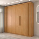 Ver imagem 5 de Guarda-roupa Casal Rúbeo 6 Portas 3 Gavetas Ripado Cinamomo - Panorama Móveis