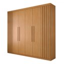 Ver imagem 3 de Guarda-roupa Casal Rúbeo 6 Portas 3 Gavetas Ripado Cinamomo - Panorama Móveis