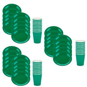 Kit Descartáveis para Comemorações Prato e Copo com 60 Peças Silverfestas