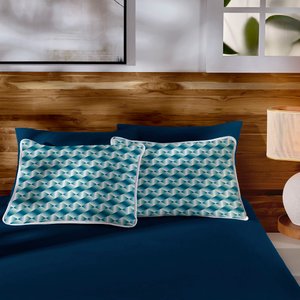 Jogo de Cama Queen Size 100% Algodão Estampado 3pçs Sanremo Premium Pent
