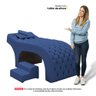 Maca Salão de Beleza Para Esteticista Charme e Puff Escada Estofada 190x80cm Suede - Desk Design Azu - 6