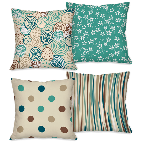 Kit com 4 Capas para Almofadas Decorativas Abstrato Bege