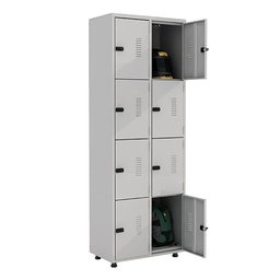 Armário Roupeiro Aço 8 Portas Ea702 Cinza - 1