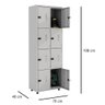 Armário Roupeiro Aço 8 Portas Ea702 Cinza - 5