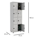 Ver imagem 5 de Armário Roupeiro Aço 8 Portas Ea702 Cinza