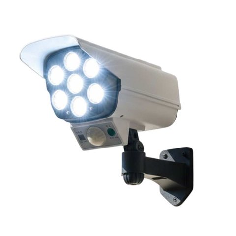 Luminaria Solar Led Camera Falsa Iluminaçao Externa Segurança Luz Sensor Movimento Quintal Varanda J