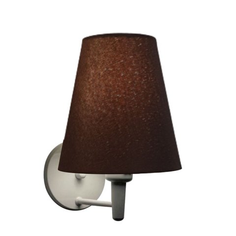 Arandela Cone Vivare Md-2007 Base Branco Cúpula em Tecido - Bivolt