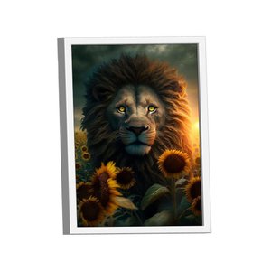 Quadro Leão Girassol -- Br Artes