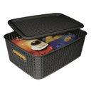 Ver imagem 1 de Caixa Organizadora São Bernardo Rattan em Plástico Preta 12,5l
