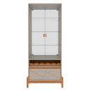 Ver imagem 5 de Cristaleira Cristal Espelho Adega 2 Portas Vidro Temperado Sala de Estar e Jantar com Pés Madeira Ma