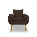 Ver imagem 3 de Poltrona Opala para Sala Clínica Salão Pés de Madeira Suede Marrom