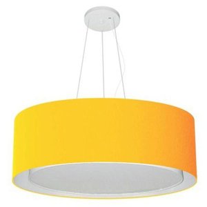Lustre Pendente Cilíndrico Duplo 60x25cm Laranja Bivolt