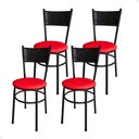 Ver imagem 1 de Conjunto 4 Cadeiras para Cozinha Viena Cor:vermelho