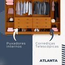 Ver imagem 7 de Guarda-roupa de Casal 6 Portas 6 Gavetas com Sapateira Atlanta Benetil Cinamomo/off White