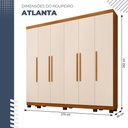 Ver imagem 3 de Guarda-roupa de Casal 6 Portas 6 Gavetas com Sapateira Atlanta Benetil Cinamomo/off White