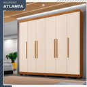 Ver imagem 2 de Guarda-roupa de Casal 6 Portas 6 Gavetas com Sapateira Atlanta Benetil Cinamomo/off White