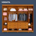 Ver imagem 5 de Guarda-roupa de Casal 6 Portas 6 Gavetas com Sapateira Atlanta Benetil Cinamomo/off White
