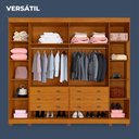 Ver imagem 6 de Guarda-roupa de Casal 6 Portas 6 Gavetas com Sapateira Atlanta Benetil Cinamomo/off White