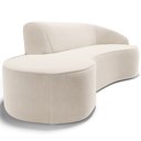 Ver imagem 7 de Sofá 3 Lugares Curvo Sala de Estar Living Firenze Direito D02 Veludo Bege 230 cm C-309 - Lyam