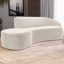 Ver imagem 2 de Sofá 3 Lugares Curvo Sala de Estar Living Firenze Direito D02 Veludo Bege 230 cm C-309 - Lyam