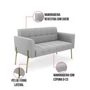 Ver imagem 6 de Sofá Namoradeira e Poltrona Pé de Ferro Dourado Elisa Suede D03 - D’Rossi