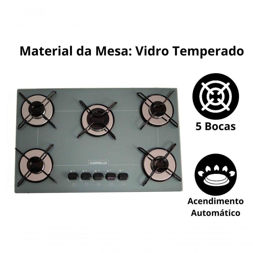 Cooktop 5 Bocas Ultra Chama Arame Cor Prata - 2
