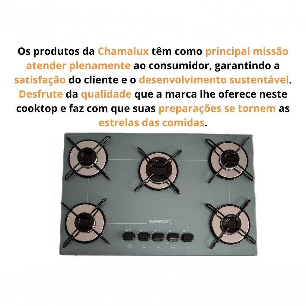 Cooktop 5 Bocas Ultra Chama Arame Cor Prata - 5