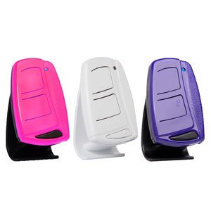 3 Controle Portão Eletrônico Alarme 433,92mhz Garen Ppa Rcg com Clip de Fixação Rosa Branco Roxo