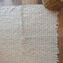 Tapete Artesanal Algodão Beira Cama Caramelo Branco Cadere 80 X 150 - 3
