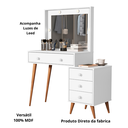 Ver imagem 3 de Penteadeira Agata com Banqueta Amsterdã Cor Branco