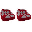 Ver imagem 1 de Kit 02 Poltrona Paloma Escritório Sala Pé Plástico Suede Vermelho e Suede Cinza - Dominic Decor