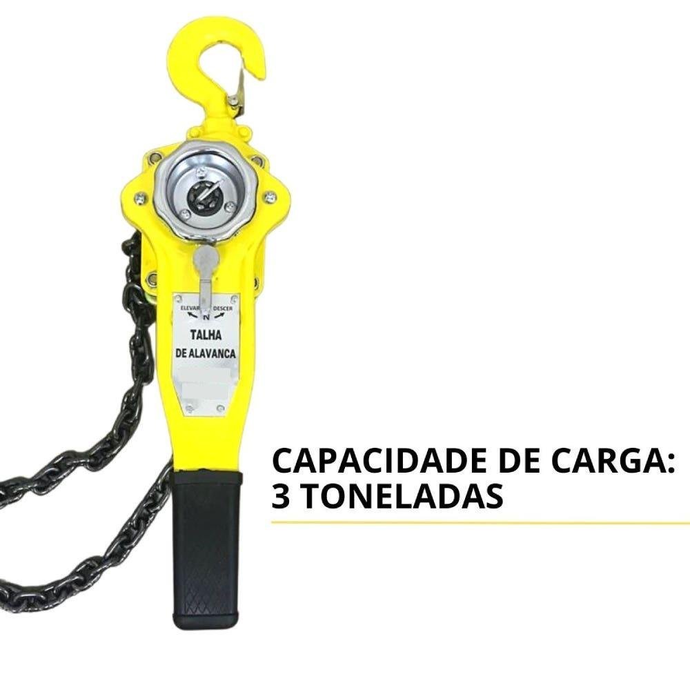 Talha de Alavanca 3 Toneladas Elevação de 1,5 Metros Importway - 7