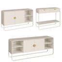 Ver imagem 1 de Conjunto Sala de Estar Rack Buffet e Aparador Orgânico Off White