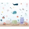 Adesivo de Parede Infantil Baleia e Polvo no Fundo do Mar - 1