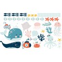 Ver imagem 2 de Adesivo de Parede Infantil Baleia e Polvo no Fundo do Mar