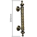 Ver imagem 6 de Puxador Duplo Napoli 305mm Bronze Antigo Porta Pivotante Correr Passagem Madeira Vidro Rústico