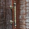 Puxador Duplo Napoli 305mm Bronze Antigo Porta Pivotante Correr Passagem Madeira Vidro Rústico - 4