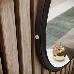 Aparador Para Sala 02 Gavetas Amber Com Espelho Adnet 54cm Preto L05 Freijó Off White - Lyam Decor - 13