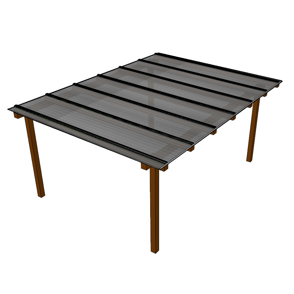 Policarbonato Alveolar 4,00m x 3,00m - Cinza Refletivo 6mm