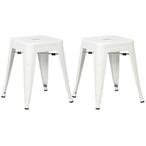 KIT - 2 x banquetas baixas Iron Tolix - 45 cm - Branco