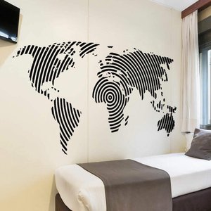 Adesivo de Parede Decorativo Mapa-Múndi Circular-Gigante 170x98cm
