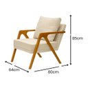 Ver imagem 4 de Poltrona Mona Linho Pés de Madeira Sala Escritorio Decoração:bege