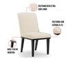 Cadeira Sala de Jantar Base Madeira Preto Kit 8 Sofia Linho Bege A19 D03 - D'rossi - 3