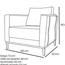 Ver mais imagens de Poltrona Barão Linho Rustico Areia - Lucadi Home