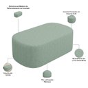 Ver imagem 4 de Puff Decorativo Orgânico para Living Quarto 100cm Doha W01 Linho Verde Menta - Lyam Decor