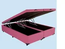 Ver imagem 1 de Cama Box Baú Queen Bipartido Suede Rosé Com Pistão A Gás