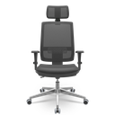 Ver imagem 1 de Cadeira Brizza Tela 3d Backplax Apoio Aluminio - Sintético Preto
